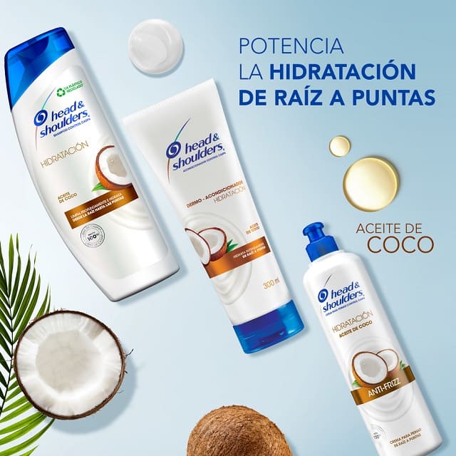 Shampoo Head & Shoulders Hidratación Aceite De Coco - Imagen 4