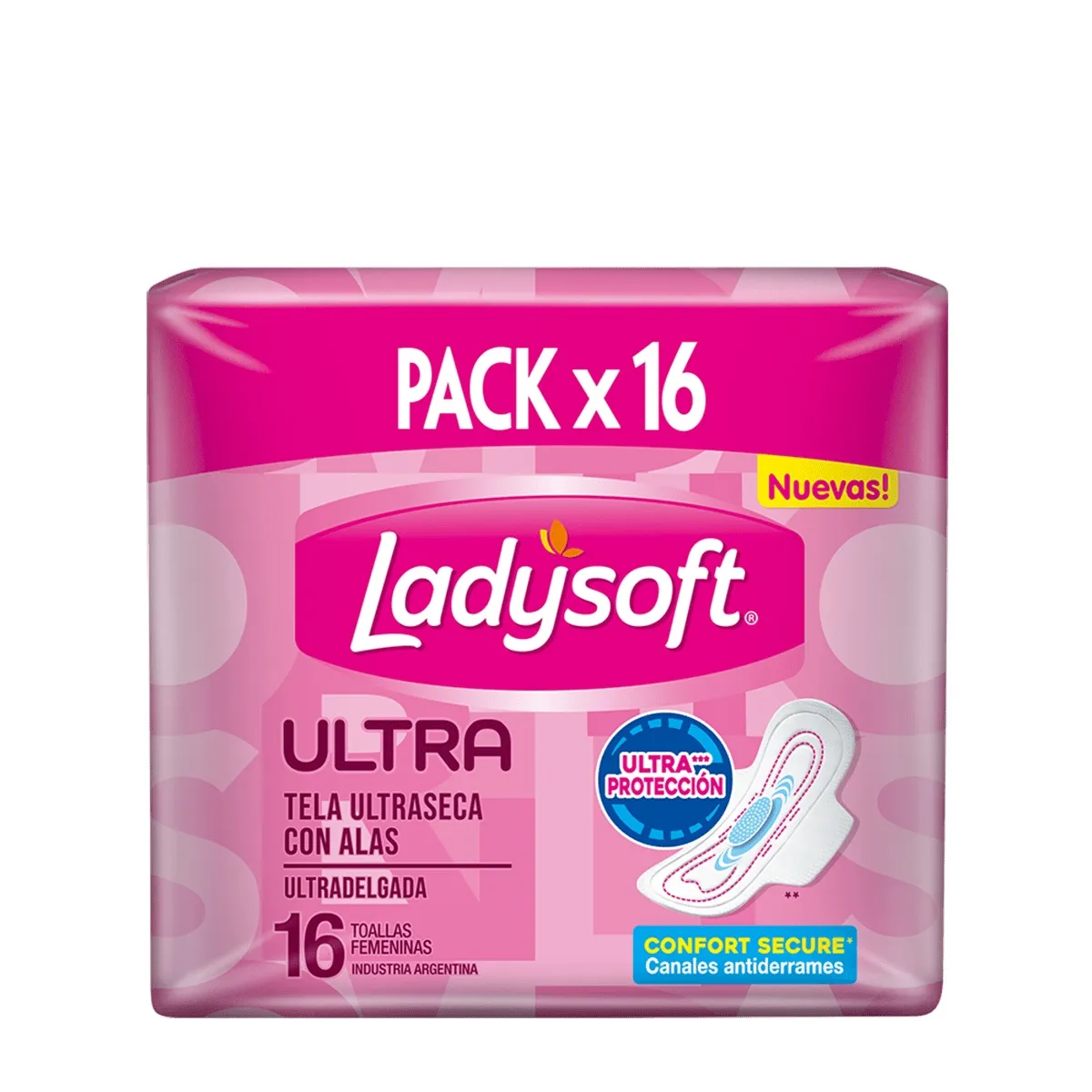 Toallas Sanitarias Ladysoft Ultradelgada Ultraseca con alas - Imagen 2