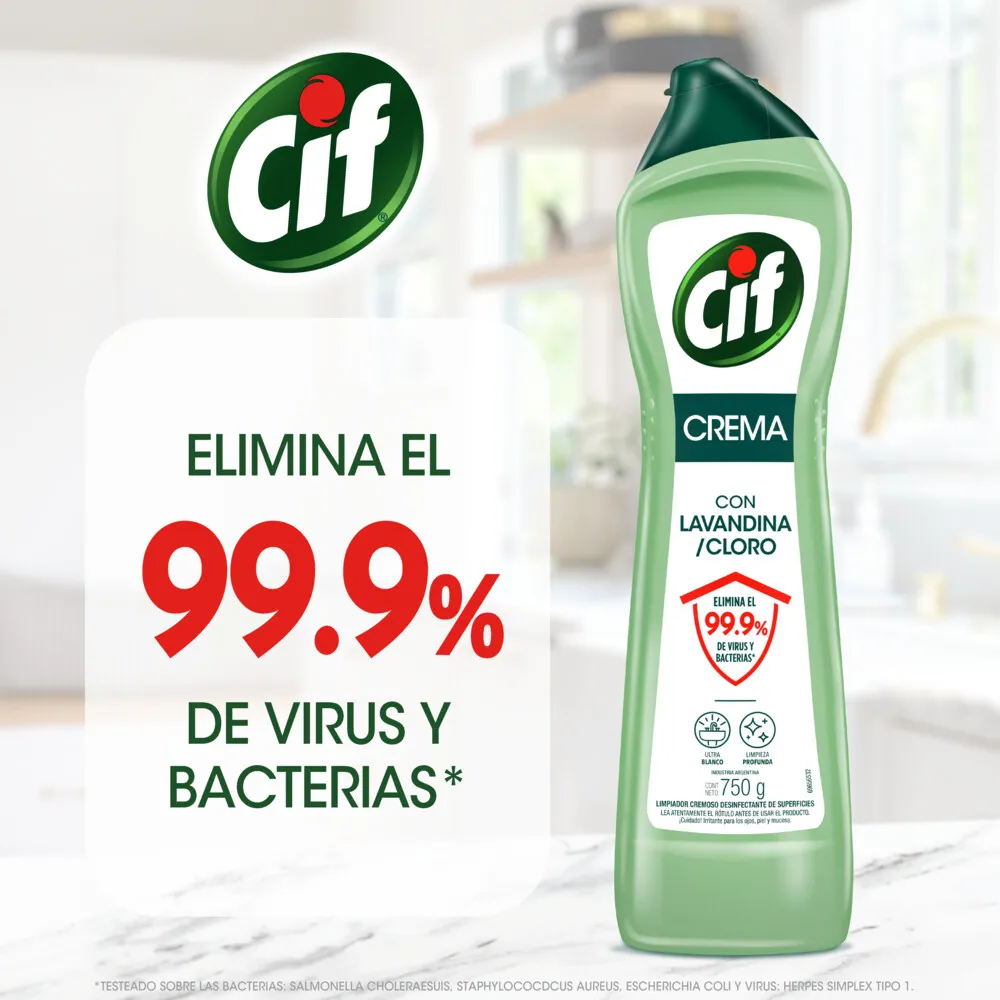 Limpiador en crema Cif Lavandina/Cloro x 750 grs - Imagen 3