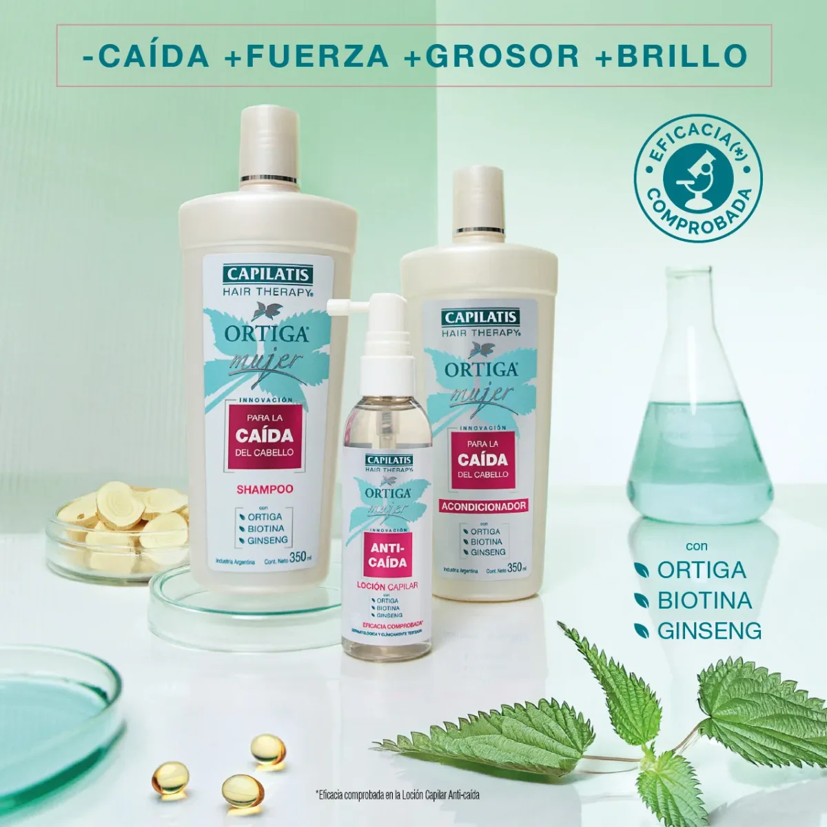 Acondicionador Capilatis Tratante Ortiga Mujer x 350 ml - Imagen 5